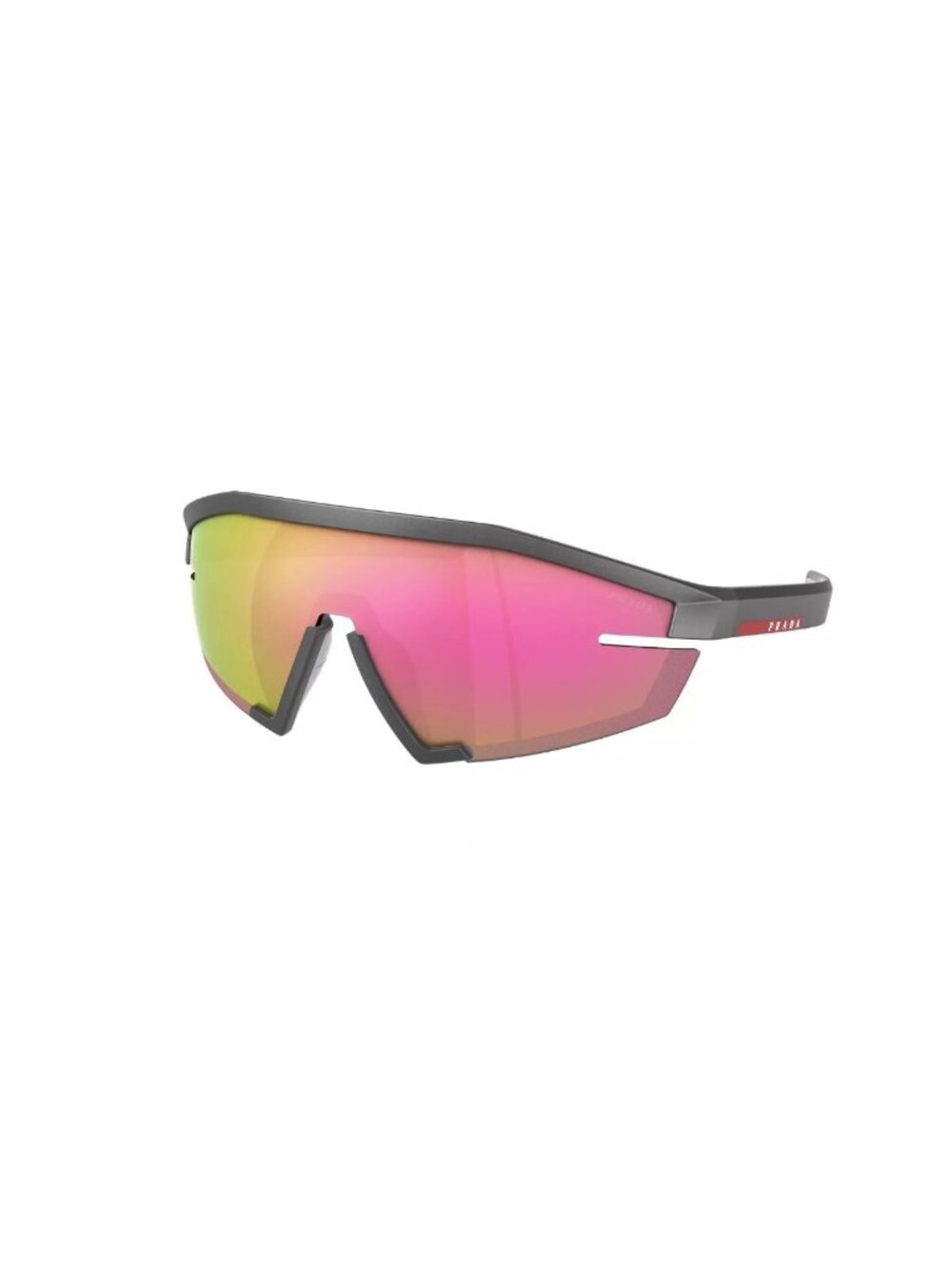 PRADA LINEA ROSSA PS 03ZS 15P20A Metal Grey Pink Mirror Men's 70 mm Sunglasses